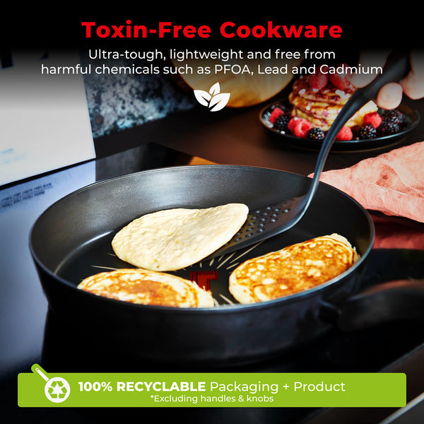 Tower Smart Start Forged Easy-Release Cookware Set | 5 Piece, Glass Lids