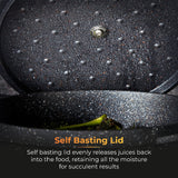 Tower Precision Casserole Pot with Lid | 28cm, Speckled Stone-Look