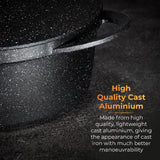 Tower Precision Casserole Pot with Lid | 28cm, Speckled Stone-Look