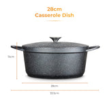 Tower Precision Casserole Pot with Lid | 28cm, Speckled Stone-Look