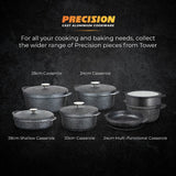 Tower Precision Casserole Pot with Lid | 28cm, Speckled Stone-Look