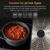 Tower Precision Speckled Stone-Look Casserole Pot with Lid | 24cm