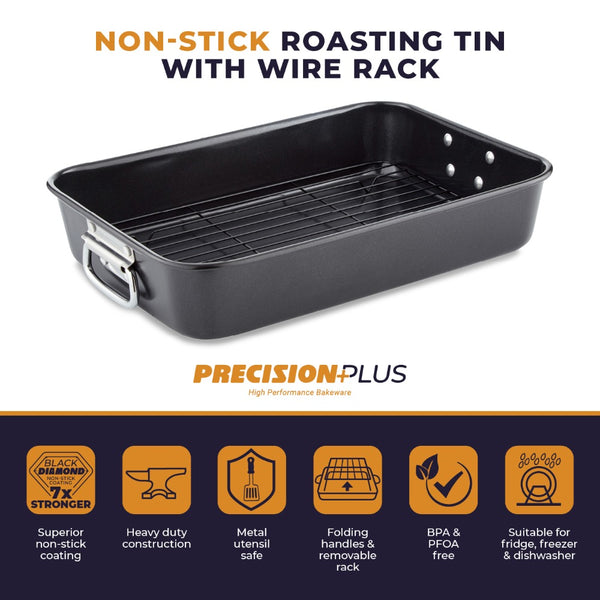 Tower Non-Stick Roasting Tray Roaster | Removable Raised Rack