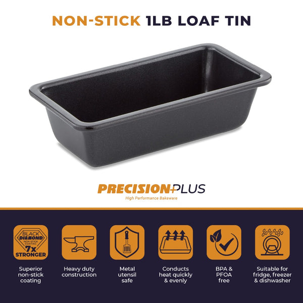 Tower 1lb Non-Stick Loaf Pan | Deep Rectangular, Reinforced Rim