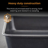 Tower Deep-Sided Square Non-Stick Baking Pan | Dark Finish, Rolled Rim