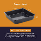 Tower Deep-Sided Square Non-Stick Baking Pan | Dark Finish, Rolled Rim