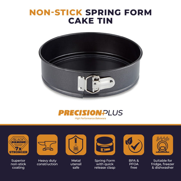 Tower 25cm Springform Cake Tin | Quick-Release Latch, Removable Base