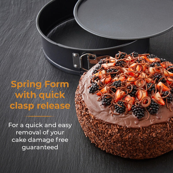 Tower 25cm Springform Cake Tin | Quick-Release Latch, Removable Base