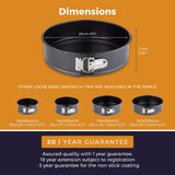 Tower 25cm Springform Cake Tin | Quick-Release Latch, Removable Base
