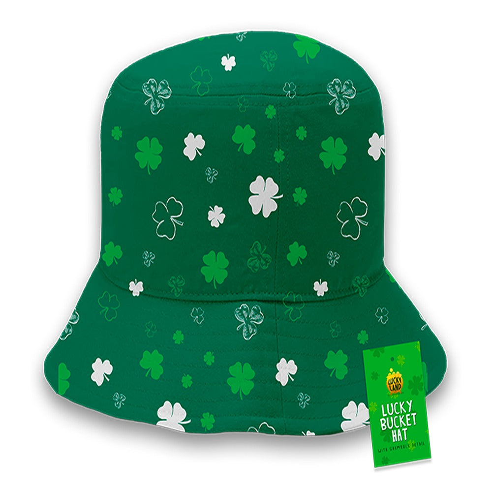Lucky Land St Patrick's Day Shamrock Bucket Hat | Green, Wide Brim