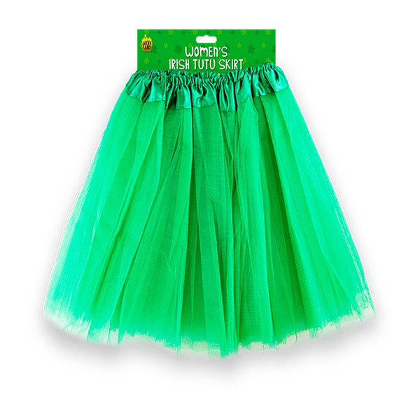 Lucky Land Women's Irish Tutu Skirt | Shamrock Green, Stretch Waistband