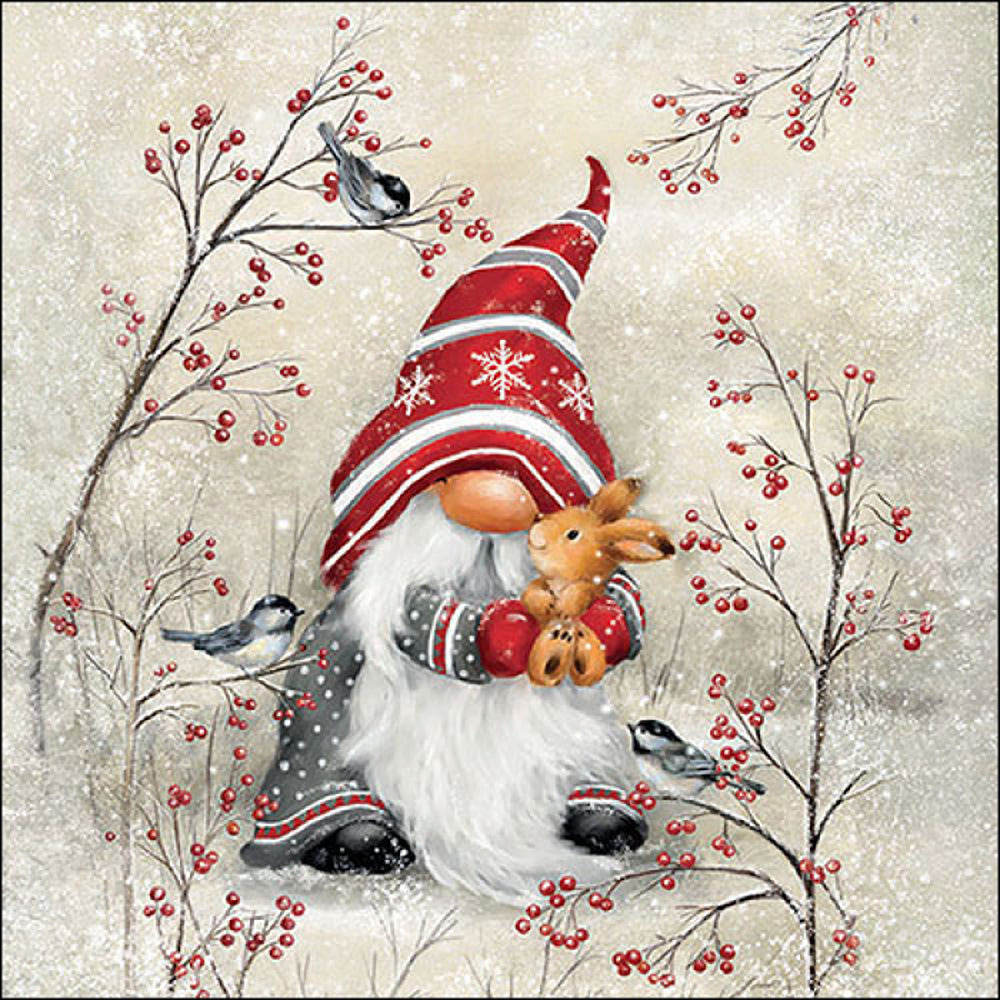 Ambiente Dwarf Hug Napkins - Winter Gnome - 20 Pack