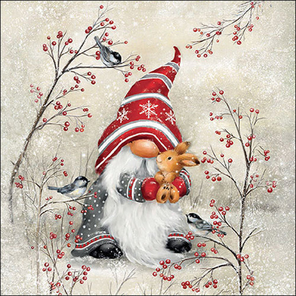 Ambiente Dwarf Hug Napkins - Winter Gnome - 20 Pack