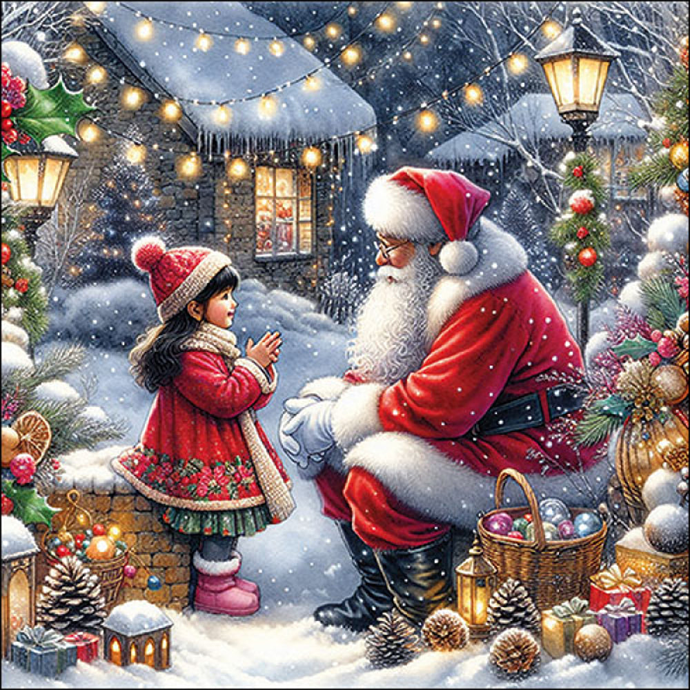 Ambiente Talking to Santa Napkins - Winter Village - 20 Pack