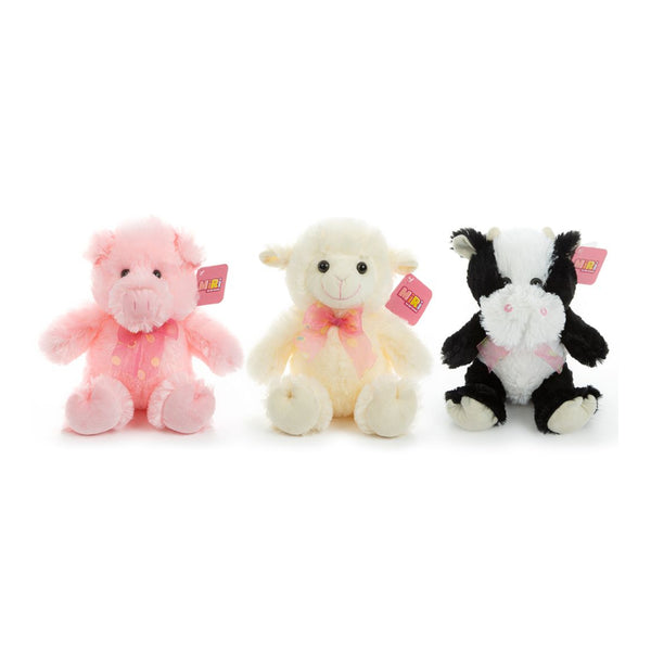 Soft Farm Animal Plush Toys | 25cm, 3 Assorted Designs and Colours