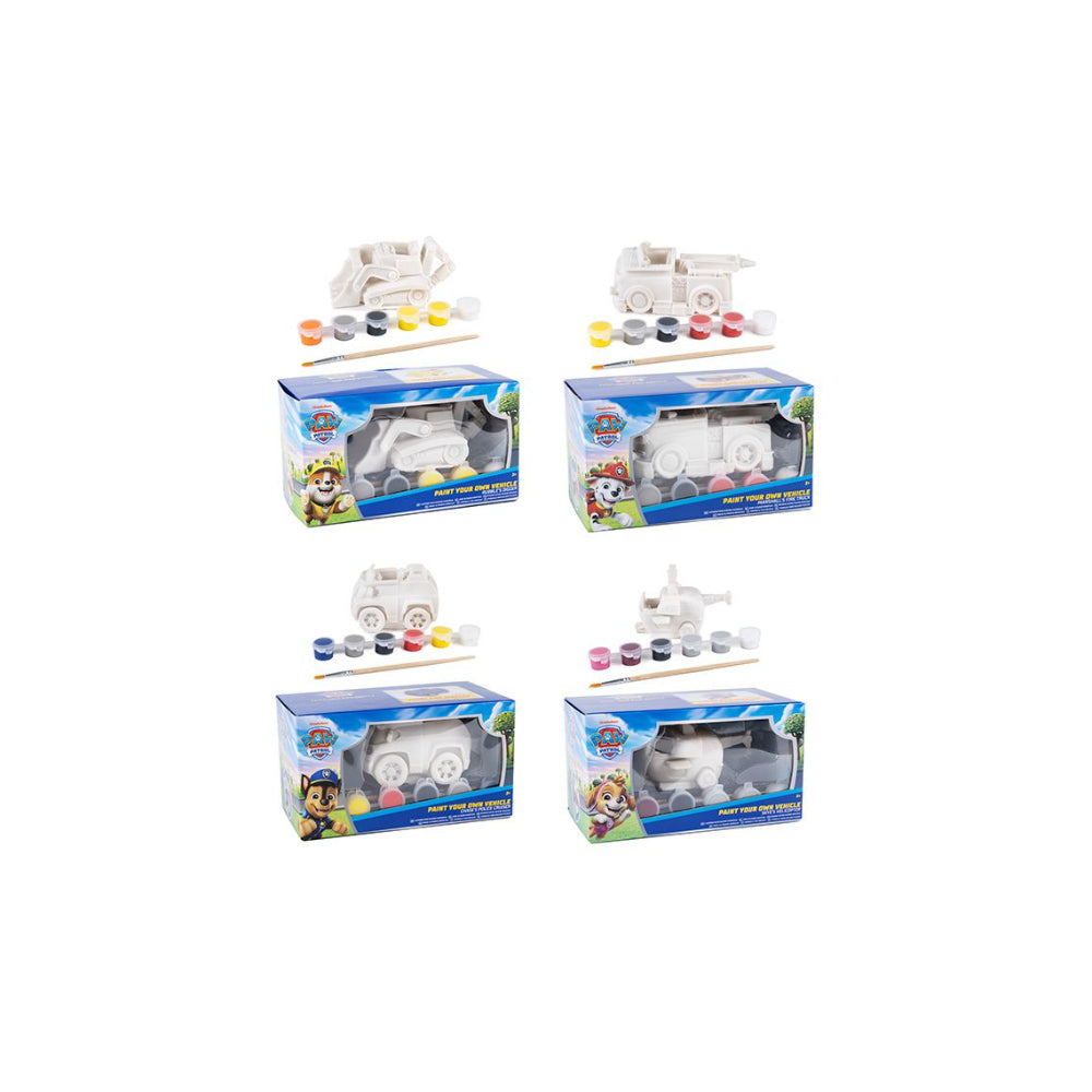 Paw Patrol Paint Your Own Vehicles Craft Kit - 4 Assorted Designs