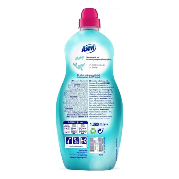 Asevi Hypoallergenic Baby Fabric Conditioner | 60 Washes