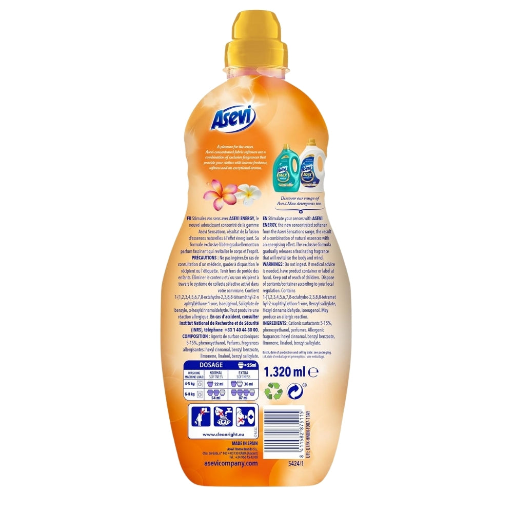 Asevi Sensations Fab Soft Energy Fabric Conditioner | 60 Washes