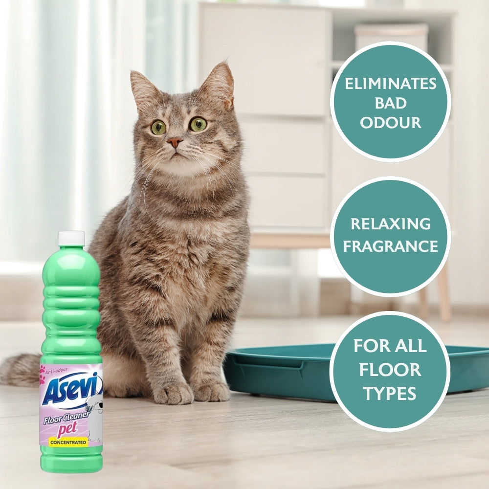 Asevi Pet-Safe Floor Cleaner | Odor Neutralizing Formula | 1L