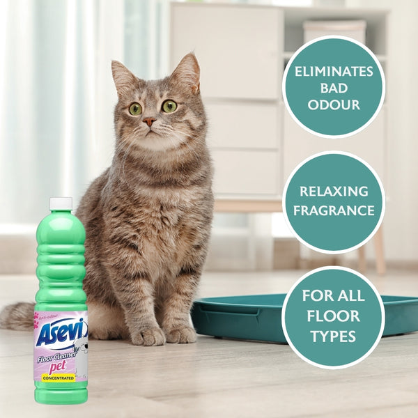 Asevi Pet-Safe Floor Cleaner | Odor Neutralizing Formula | 1L