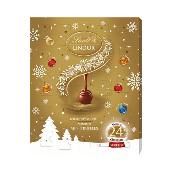 Lindt Lindor Assorted Mini Chocolate Truffles Advent Calendar | 24 Doors, 117g