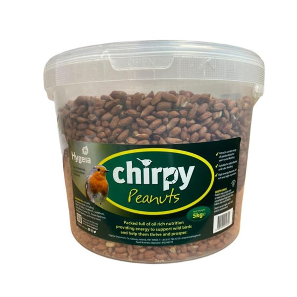 Hygeia Chirpy Whole Peanuts Wild Bird Feed | 5kg, Resealable Tub