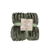 The Stylish Choice Luxury Ribbed Throw 200x220 Green | Soft & Cozy