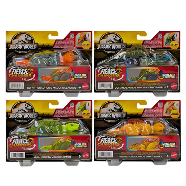 Jurassic World Fierce Changers Double Danger Dinosaur Toy Set 