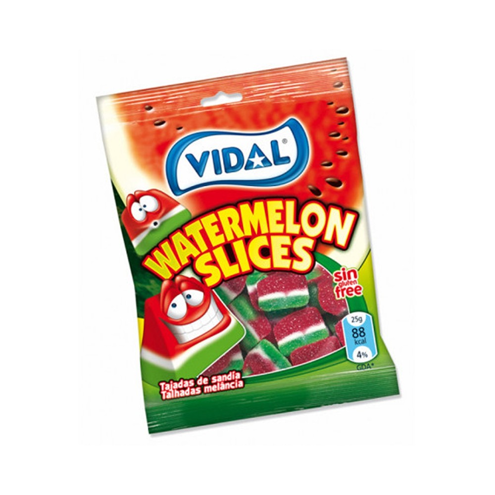 Vidal Watermelon Slices Gummy Sweets | 100g, Sugar Coated, Gluten Free