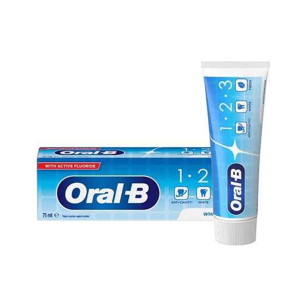 Oral B 123 Whitening Toothpaste | 75 ml, Anti-Cavity Protection, Fresh Breath