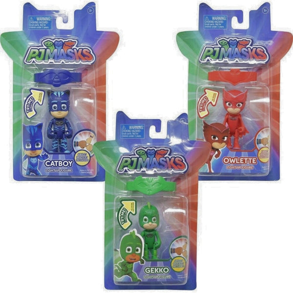 pj masks assorted light up figures with wristband pack 