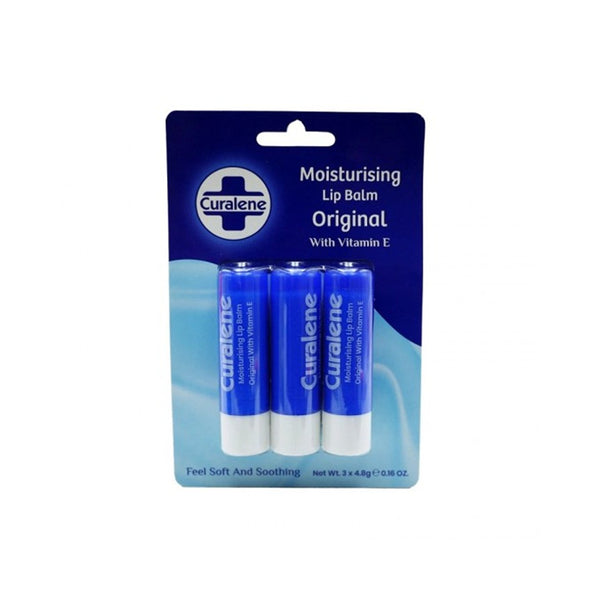 Curalene Original Moisturising Lip Balm | Pack of 3, Vitamin E