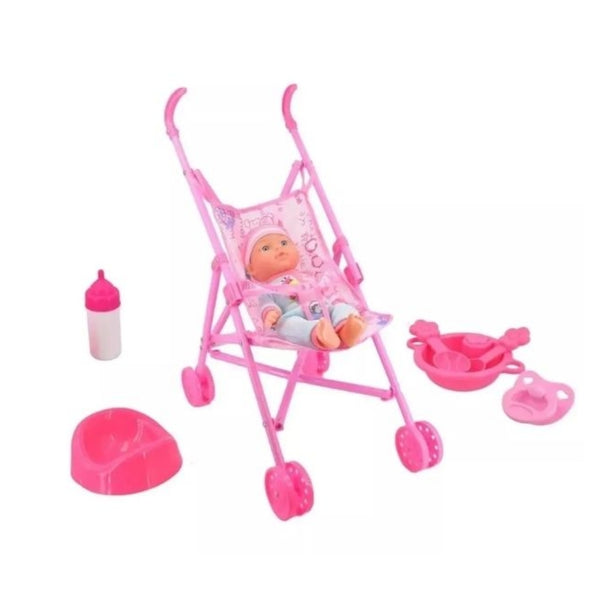 lullaby baby large baby doll  stroller playset 