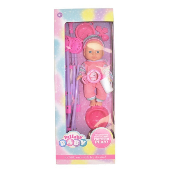 lullaby baby large baby doll  stroller playset 