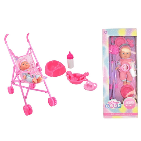 lullaby baby large baby doll  stroller playset 