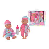 Twin Baby Doll Set with Bottle and Dummy - Assorted Outfits, Ages 2+