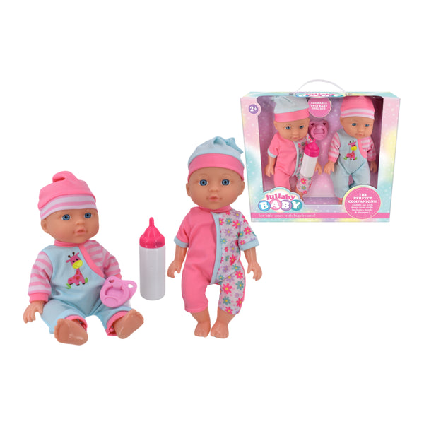 Twin Baby Doll Set with Bottle and Dummy - Assorted Outfits, Ages 2+