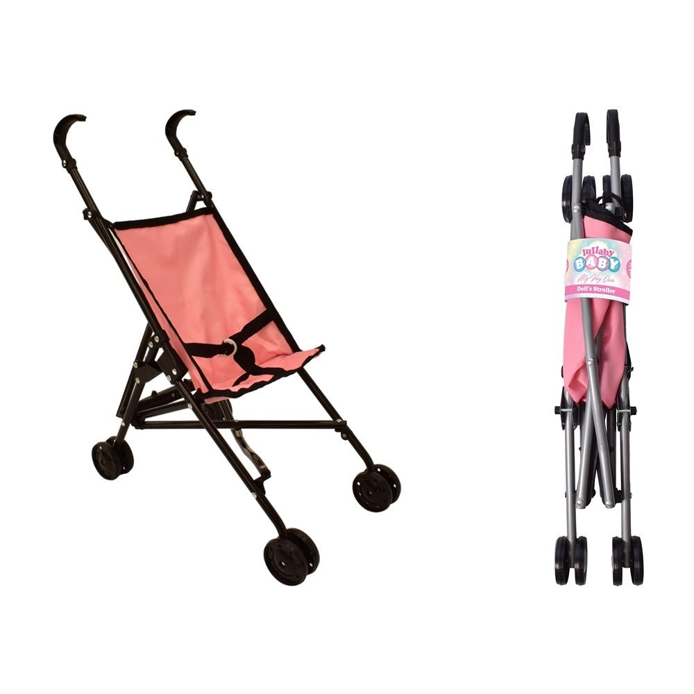 lullaby baby pink foldable doll stroller 