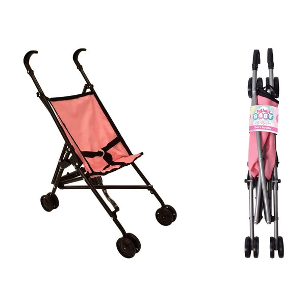 lullaby baby pink foldable doll stroller 