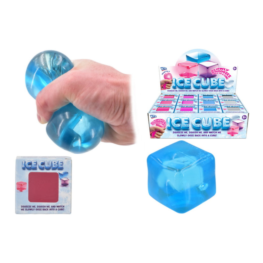 Ice Cube Sensory Squishy Fidget Toy - Assorted Colours, Age 6+