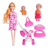 lifestyle dolls expectant mum with pram  baby set 