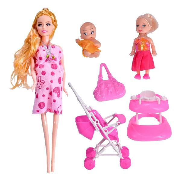 lifestyle dolls expectant mum with pram  baby set 