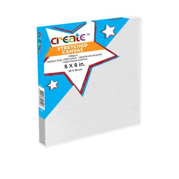 Create White Triple Primed Cotton Canvas - 8 x 8 inch, 380gsm