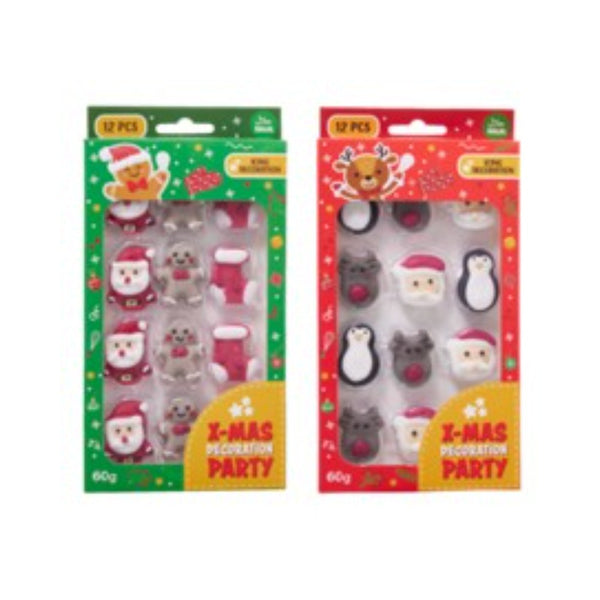 Christmas Festive Character Candy Cake Decorations | Pack of 12, 60 g