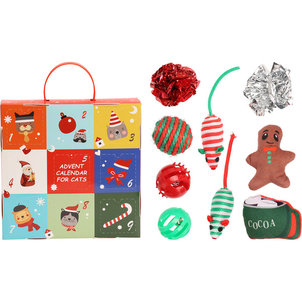 Christmas Cat Toy Set | Pack of 9, Jingle Bell, Crinkle, Mouse Toys