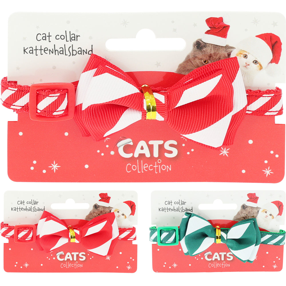 Christmas Festive Cat Collar with Bell | Adjustable Buckle, Assorted Colours