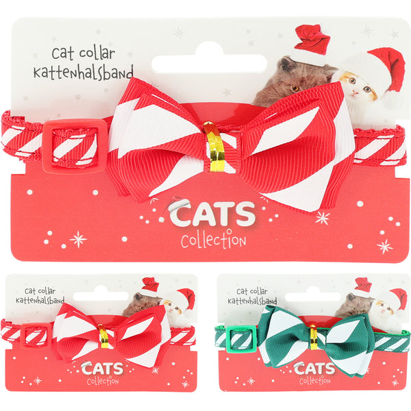 Christmas Festive Cat Collar with Bell | Adjustable Buckle, Assorted Colours