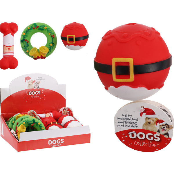 Christmas Vinyl Dog Toy | Assorted Festive Designs, Textured, Bright Colours