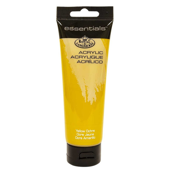 Royal & Langnickel 120ml Yellow Ochre Acrylic Paint | Squeeze Tube, Flip-Top Cap