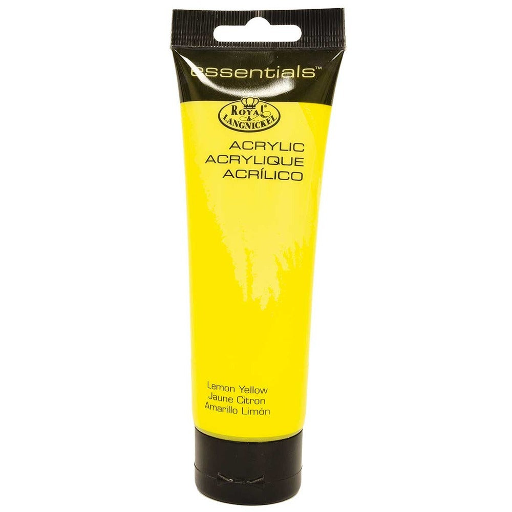 Royal & Langnickel 120ml Lemon Yellow Acrylic Paint | Quick Drying, Smooth Blend